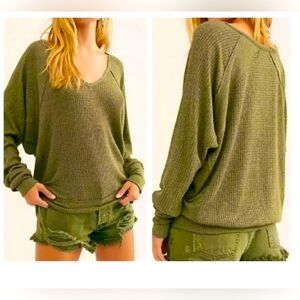 Free People Olive Green Sweater